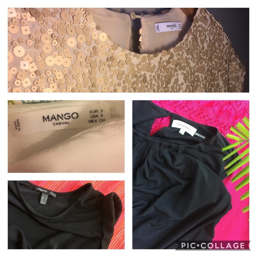 Bundle of 4 fancy tops: Mango and CK 👚👚👚👚